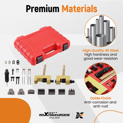 Timing Chain Removal Kit For Mercedes Benz M271 M272 M273 Diesel Engines Camshaft Riveting Tool Set 24 Pcs with red case