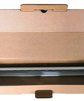 DIN Rail Mounting Bracket for 19 Inch Rack Systems Slotted Aluminum Alloy in open cardboard box