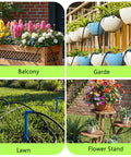 Solar Powered Drip Irrigation Kit For Outdoor Garden And Balcony Auto Watering System setup on various plants and containers.