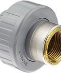 CPVC Pipe Fitting Union With Viton O Ring For Easy No Fuss Plastic To Metal Pipe Connections Schedule 80 Gray 1 Inch Socket To Brass NPT