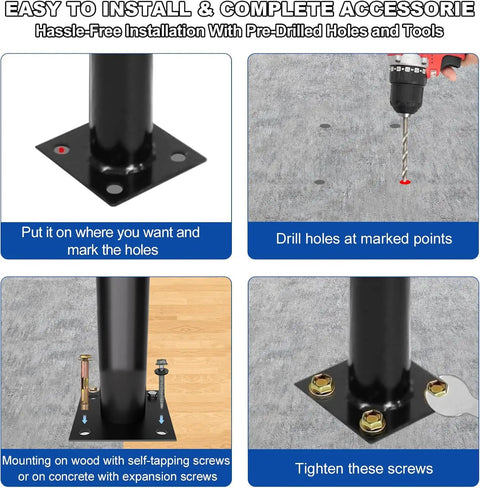 Installation guide for Super Solid Single Post Stair Handrail Built Heavy Duty For Outdoor Steps with ergonomic handles.