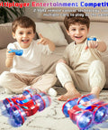 All Terrain Amphibious RC Vehicle With 4WD Waterproof Design For Land And Water Gesture Control Stunt Car Boat For Kids shown in action indoors with children playing, illustrating multiplayer capability.