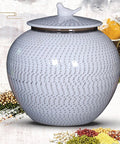 Keep Your Staples Fresh With This Heavy Duty Ceramic Rice Bucket Dispensing Grains Coffee Beans And Tea While Keeping It Tight In Your Pantry. Glossy white ceramic jar with bird lid.