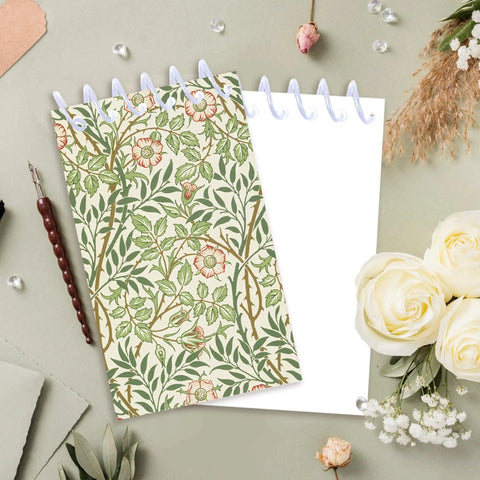 Pocket-Sized Floral Notebooks Set, 24 Mini Spiral Journals 2.36 x 3.94 Inches with floral cover and blank page