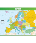 Gigantic Europe Map Wall Chart For Classrooms 33 By 23.5 Inches Gloss Paper Poster For Geography Lessons with vibrant colors