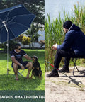Portable Beach Umbrella Sand Anchor Stand used for parasol and fishing setup, rust-resistant iron ground anchor for 0.9-1.2 inch poles.