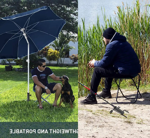 Portable Beach Umbrella Sand Anchor Stand used for parasol and fishing setup, rust-resistant iron ground anchor for 0.9-1.2 inch poles.