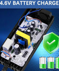 Fast And Safe 54.6V 3A Universal Battery Charger For 48V LiIon Pack with internal components and charging indicators