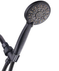 High Pressure Six Setting 4 Inch Handheld Shower Head With Hose In Oil Rubbed Bronze Overhead Or Handheld Use Spa Quality Water Flow Easy Installation Durable US Tested Performance