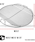 22 Inch Round Hinged Stainless Steel Cooking Grate Replacement For Charcoal Grills With Flip Up Sides For Easy Charcoal Access