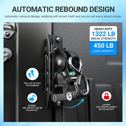 2 Pack Retractable Ratchet Straps For Toyota Tundra 2022 Through 2026, Heavy Duty Tie Down Straps Replacement in action