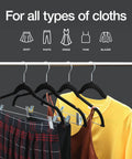 Ultra Thin Velvet No Slip Pants Hangers With Clips 10 Pack Space Saving Non Slip Hangers For Pants Skirts Coats Dresses Tank Tops And Clothes Felt Finish holding various garments