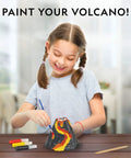 Child painting volcano from Ultimate Volcano Kit For Kids With 3X Eruptions And Pop Crystals That Add Sound, Hands On STEM Science Toy