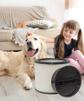 HEPA Cartridge Replacement Filter Compatible With 90304 90350 90333 Models Fits Most 5 Gallon Plus Wet Dry Vacuum Cleaners next to dog and child