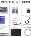 Complete Fishing Rod Eyelet Repair Kit for Spinning Rods with epoxy, thread, stainless steel guides, tools, 22 pieces.