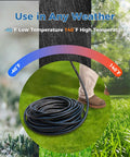 Compact Lightweight Garden Hose 1 Foot By 5 Eighth Inch With Three Quarter Inch GHT Male To Female Fittings Flexible Rubber