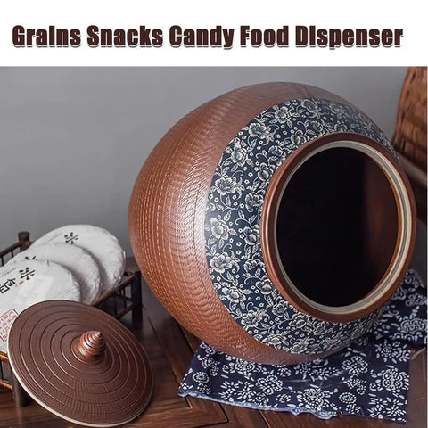 Level Up Your Pantry Setup With This Handmade Ceramic Food Storage Jar Featuring An Airtight Lid To Keep Flour Sugar Coffee Beans And Candy Fresh As New While Dropping Some Serious Cozy Vibe On Your Kitchen Counter - decorative round ceramic jar with lid.
