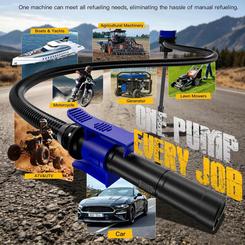 Cordless Electric Fuel Transfer Pump Battery Powered Gas Can Dispenser Featuring Auto Stop Overflow Guard And Dry Run Alert A No Sweat Hella Reliable Tool For Sweet Garage Jobs with 41 inch hose for various vehicles.