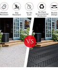 Comparison of gravel vs dark grey Interlocking 12x12 Outdoor Deck Tiles 9 Pack DIY Friendly Heavy Duty Plastic Patio Pavers