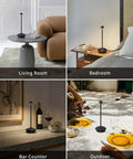 Go Anywhere Cordless Table Lamp Set Of 2 with Portable LED Desk Lamps used in living room, bedroom, bar, and outdoor