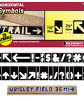 Badass Custom Wood Sign Router Template Kit Featuring Dope Arrow And Symbol Stencils For Trail Mailbox Door Wall Art With One Point Five Inch And Two Point Five Inch Jig Accessories Twenty Six Piece Bundles display of 26 stencils and examples.