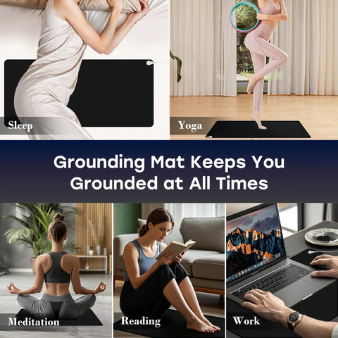 Easy At Home Indoor Grounding Kit With Two Mats, Test Pen, And Two 15 Foot Cords For Full Body Balance and Wellness