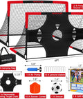 Backyard Soccer Goals Set Of Two Six By Four Feet Portable Pop Up Training Goals With Target Net Ball Cones 450D Oxford Cloth Fiberglass