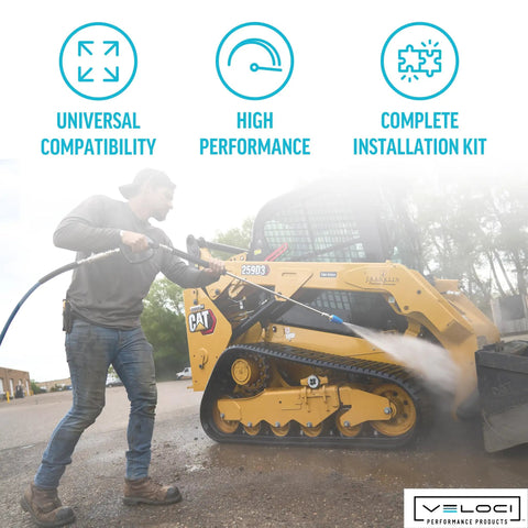 Man using Unloader Valve Kit BRV31 For Pressure Washer EZ Start Commercial Grade on construction equipment