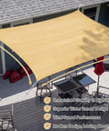 20 By 26 Feet Rectangle Sun Shade Sail For Patio Outdoor Cover 185 GSM HDPE Heavy Duty Breathable UV Block 95 Percent To 98 Percent