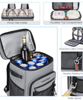 Large Waterproof Insulated Cooler Backpack for Men and Women, Leak Proof 30L Cooler Bag with open compartments and bottles
