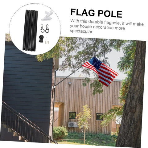 Flagpole Kit With Bracket For Outdoor Gardens Patios And Backyards, Durable Stainless Steel Flag Pole Stand With 360 Degree Rotating Rings, Easy Flag Removal And Weather Ready Display