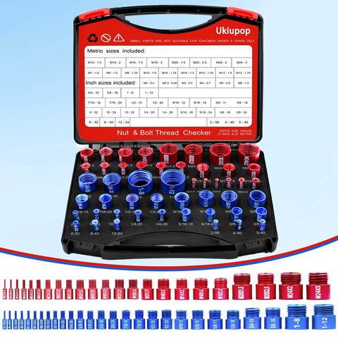 Detachable Thread Checker Kit For SAE And Metric Bolts Nuts And Screws 50 Piece Gauge Set With 27 SAE And 23 Metric Sizes