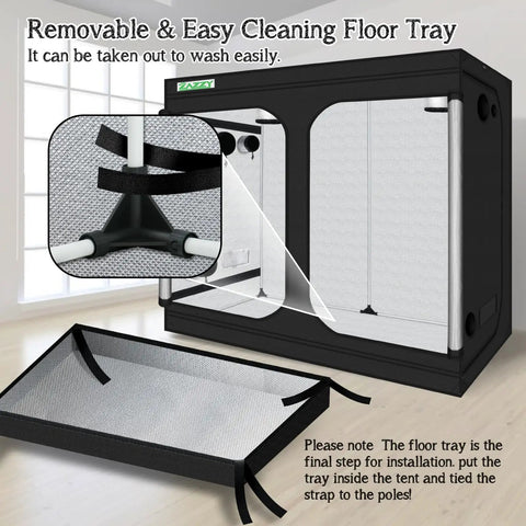 Heavy Duty 8x4 Grow Tent For Indoor Gardens, 96x48x78 Inch Hydroponic Indoor Grow Tent With Window, 600D Mylar Reflective Lining