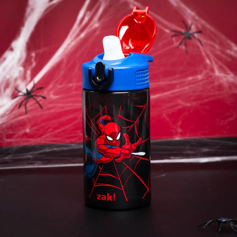 Marvel Spider Man 16 Oz Kids Water Bottle With A Kid Approved Leak Proof Straw And Super Tough Break Resistant Plastic That Hits Different And Stays Dishwasher Safe For Daily Adventures, featuring Spider-Man design.