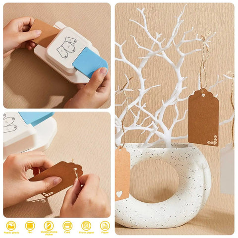 Using 3 In 1 Craft Tag Punch Kit With Rope For Paper Crafting And Scrapbooking Round Style Hole Punches In 1.5 Inch 2 Inch And 2.5 Inch Sizes