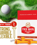 Tee Box Smokes Premium Bamboo Golf Tees Magnetic Reusable Tee Case Two And Three Quarters Inch Eco Friendly Bamboo Tees