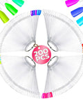 200 Pcs Nail Swatch Sticks Clear Gel Polish Swatches On Metal Ring Display with colorful tips and label