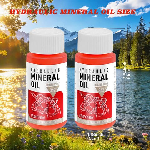 Pro Grade Mineral Oil Brake Fluid For Shimano Tektro TRP Hydraulic Brakes Two 60ml Bottles in nature setting