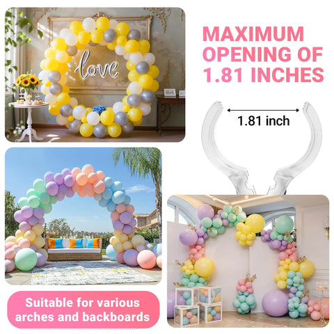 12 Pack Balloon Arch Clips 3.5 Inch Clear Clips for Backdrop Stands, colorful balloon arches for parties and events