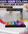 200 Pcs Nail Swatch Sticks Clear Gel Polish Swatches On Metal Ring Display showing colorful acrylic tips