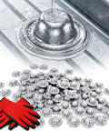 Heavy Duty Metal Roof Screw Caps 100 Pack Galvalume Rustproof Waterproof Covers with gloves for easy installation.