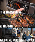Woodridge Pro Electric Wood Pellet Grill And Smoker For Backyard Grillin With 970 Sq In Cooking Area Digital Sensor