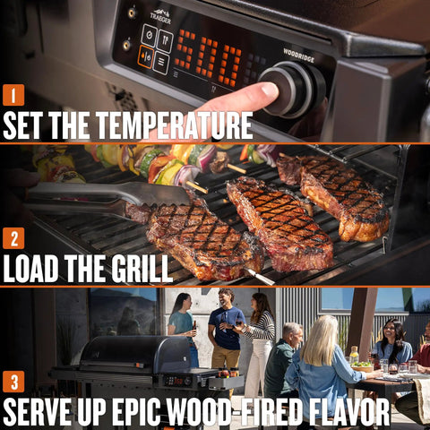 Woodridge Pro Electric Wood Pellet Grill And Smoker For Backyard Grillin With 970 Sq In Cooking Area Digital Sensor