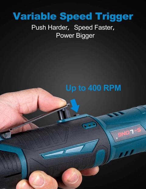 Cordless Ratchet Wrench Set 3/8 Inch 12V Power Tool With 400 RPM 12 Sockets Dual 2000mAh Li-Ion Batteries 60 Minute Fast Charge Built-In LED Light For Auto Repairs And DIY Projects