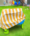 Kids Outdoor Water Table Cover Weatherproof Dustproof UV Shield For Rain Showers Splash Ponds on 2-Tier Table in Garden