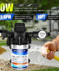 12V Fresh Water Pump For RV And Boat, Diaphragm Pump With 3.5 GPM, 45 PSI, 1/2 NPT Connection, Low Noise Operation, Detachable Filters