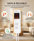 Dual Probe Digital Temperature Controller For Reptile Terrarium Thermostat With Two Independent Outlets showcasing features