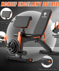 Adjustable Weight Bench With 1000 Lbs Capacity, Heavy Duty Foldable Home Gym Bench for full body workouts, shown with preacher pad