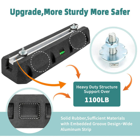 Beefy Heavy Duty Floor Mounting Base Pad for Mini Split Air Conditioners showing rubber construction and heavy-duty support over 1100 lbs.