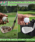 Universal Golf Cart Ball Washer And Club Head Cleaner Kit With Easy Snap Mount And Bad Ass Heavy Duty Power Brushes To Wash Down Your Toys And Feel Right At Home, featuring a dirty golf ball and club.